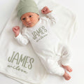 Baby Boy Newborn Coming Home Outfit Embroidered Gift for Baby Shower Organic Cotton Baby Boy Set