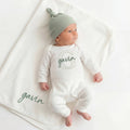 Going Home Hospital Outfit Newborn Baby Boy Sleeper Embroidered Hospital Outfit