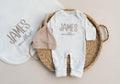 Newborn Baby Boy Bring Home Outfit Embroidered, Romper and Hat Set with Matching Blanket