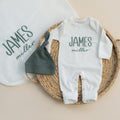 Newborn Baby Boy Coming Home Outfit with Blanket Hospital Outfit Gift for Baby Shower Forest Green